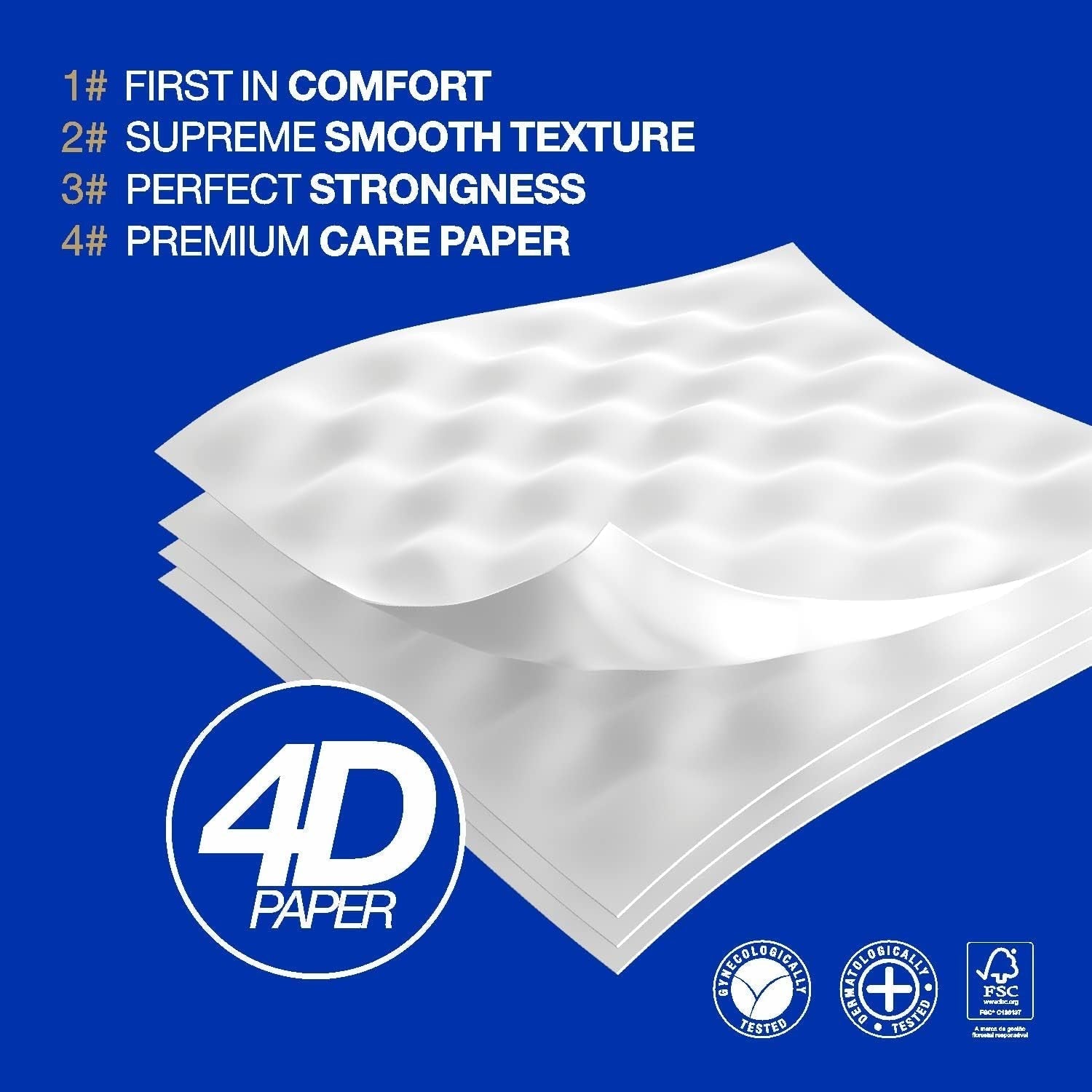 Papier toaletowy Renova Renova Divine Perfection, 42 rolki, papier toaletowy Premium, 4-warstwowy, wyjątkowo miękki, o dodatkowej wytrzymałości, gruby, miękki i chłonny, papier z certyfikatem Fsc, 4400G