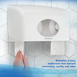 Scott® Essentialtm 8519 Papier toaletowy 2-warstwowy biały papier toaletowy z makulatury z certyfikatem Fsc 64 rolki x 350 arkuszy (łącznie 22 400 arkuszy)
