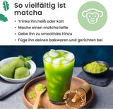 Purechimp Ceremonial Grade Matcha w proszku 50g. 100% czysta, cieniowana herbata w proszku do latte, naparów i przepisów. Słoik nadający się do recyklingu. Bogaty w przeciwutleniacze.