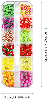 4 Zestaw Nagel Obst Scheiben, Basicon Niedliche Obst Polymer Scheiben Obst Scheibe Nail Nagel 3D Obstscheibe Nail Art Kawałek dla majsterkowiczów Liefert Maniküre Dekoration Schleim Zubehör Nageldekorationen, 4 Stile