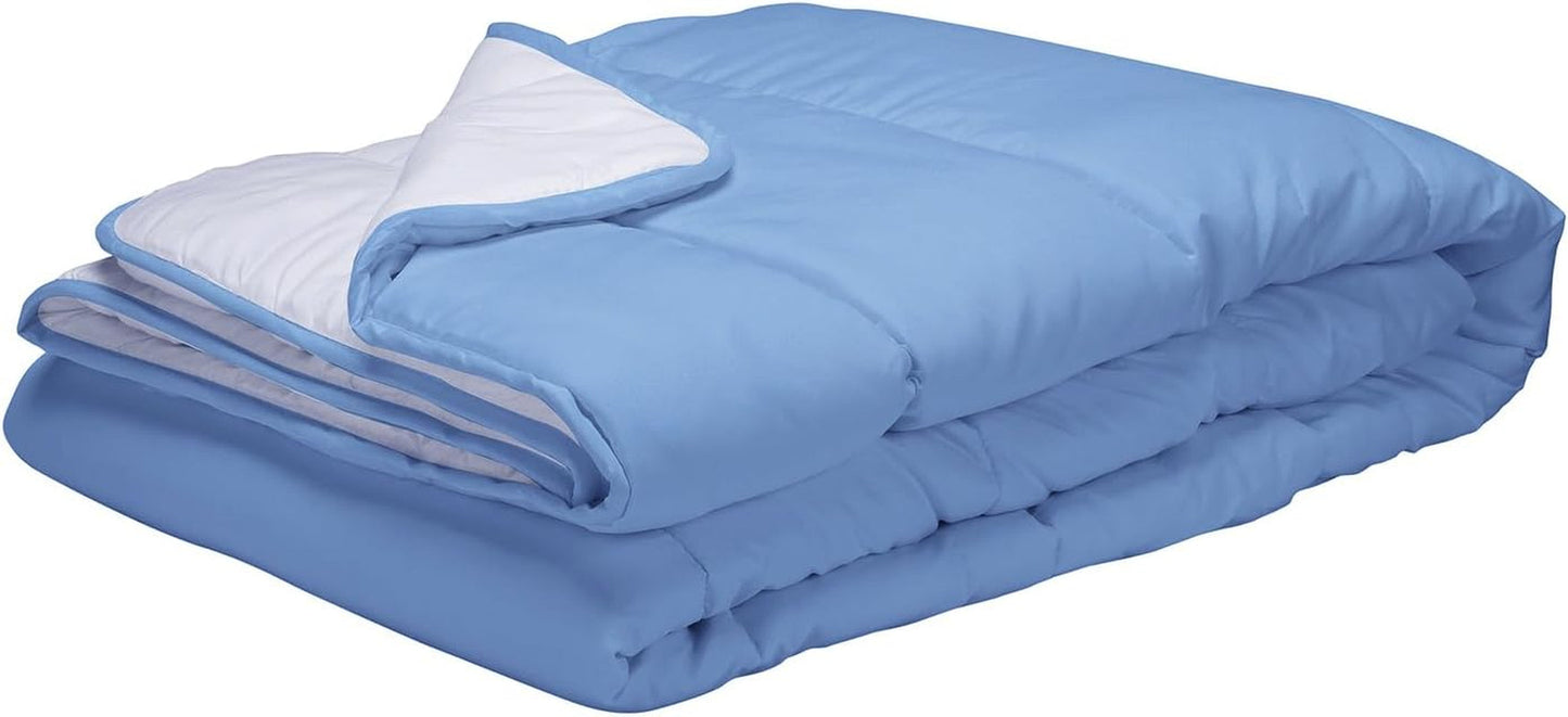 Pikolin Home - Kołderka dwustronna 300 G - Wypełnienie Nordic bicolor - Do łóżeczka 60 - Wypełniona pierzem, ciepła, oddychająca, niebiesko-biała, 100 X 120 cm Kołdry i kołdry Naty Shop Domyślny tytuł