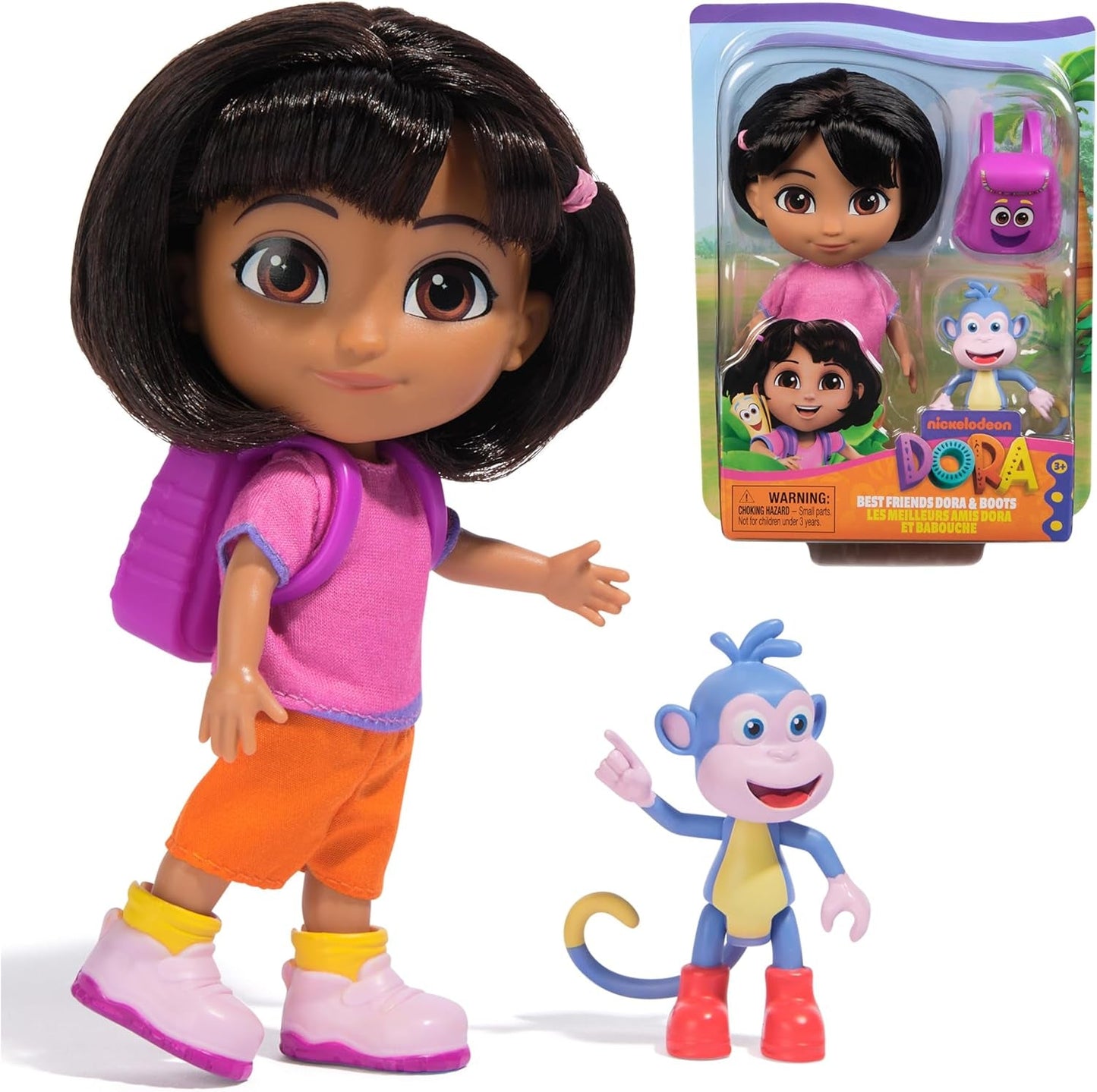 DORA - Lalka Najlepszy Przyjaciel - Rozmiar 22cm, z czesanymi włosami, torbą i małpimi butami, znana z popularnego serialu, dla dzieci od 3 roku życia