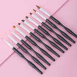 Zestaw pinsel do zdobienia paznokci, 10 sztuk Nageldesign Malerei Pinsel, Professionelle Nail Art Design Pinsel, Pinsel do paznokci Fine Liner, Schwarz