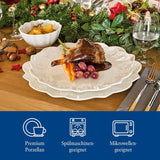 Villeroy & Boch Toy's Delight Royal Classic 12-częściowy zestaw naczyń obiadowych, można myć w zmywarce i używać w kuchence mikrofalowej, biały, talerze, zestaw naczyń obiadowych dla 4 osób, zastawa bożonarodzeniowa, zabawki, porcelana premium