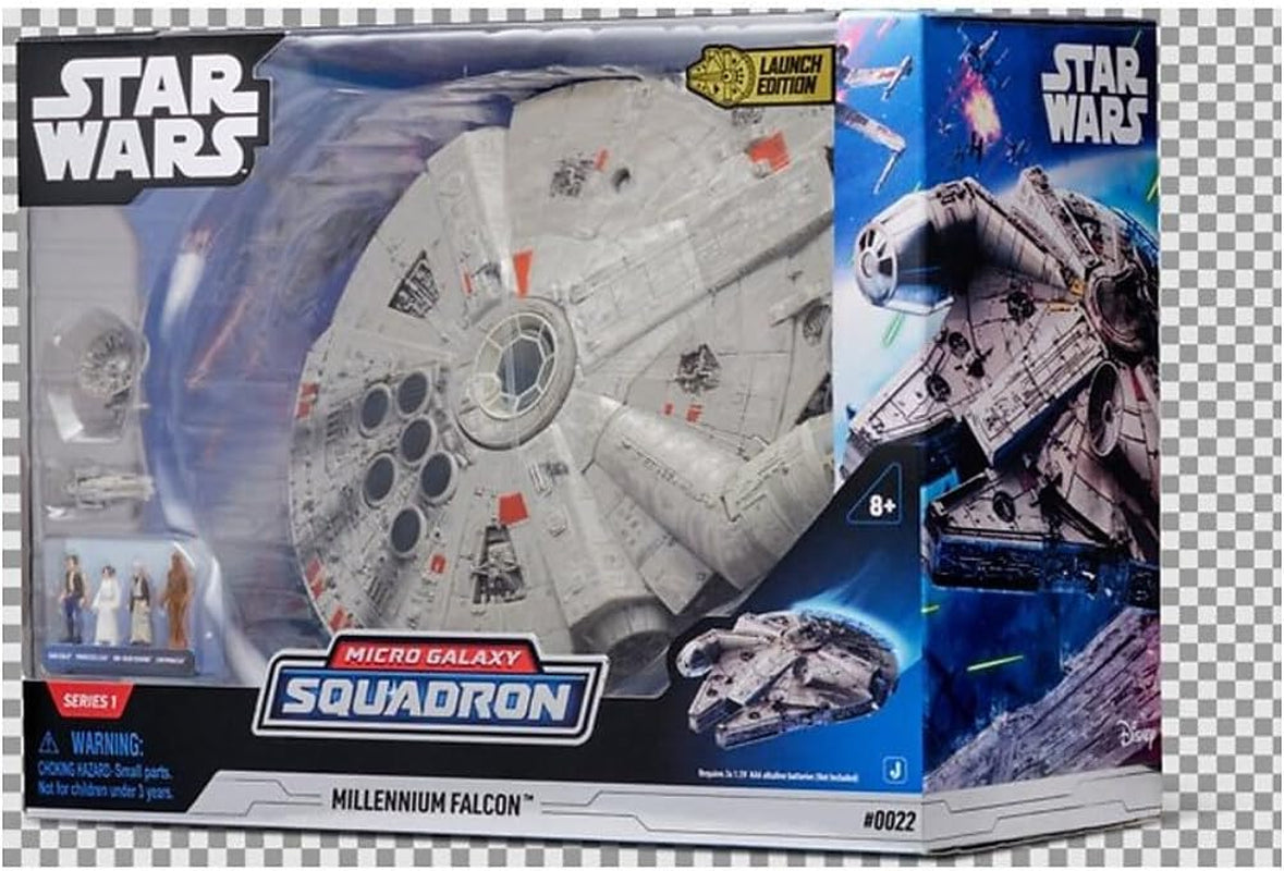 Star Wars Micro Galaxy Squadron SWJ0332 - Millennium Falcon 22,5 cm Oficjalny pojazd ze światłami, dźwiękiem i figurkami Naty Shop