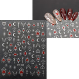 JMEOWIO Nagelsticker Mond Stern 9 Blatt Nail Art Naklejka Selbstklebend Nagelaufkleber Sonne Dekoration Nageldesign Zubehör