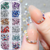 2000 sztuk Bunte Strasssteine ​​Nägel Glitzersteine ​​Nail Charms Nailart Edelsteine ​​Nagel Steine ​​Glitzer Steine ​​Nagel Charms Nägel Zubehör Kristalle Diamant Nageldesign Strass Nail Art Cyrkonie Klejnoty do paznokci