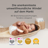 Pieluszki Kit & Kin Premium Eco, rozmiar 4 (9-16 kg), 132 pieluchy, na bazie roślin i hipoalergiczne, niezawodna ochrona przed wyciekami, wegańskie i wolne od okrucieństwa
