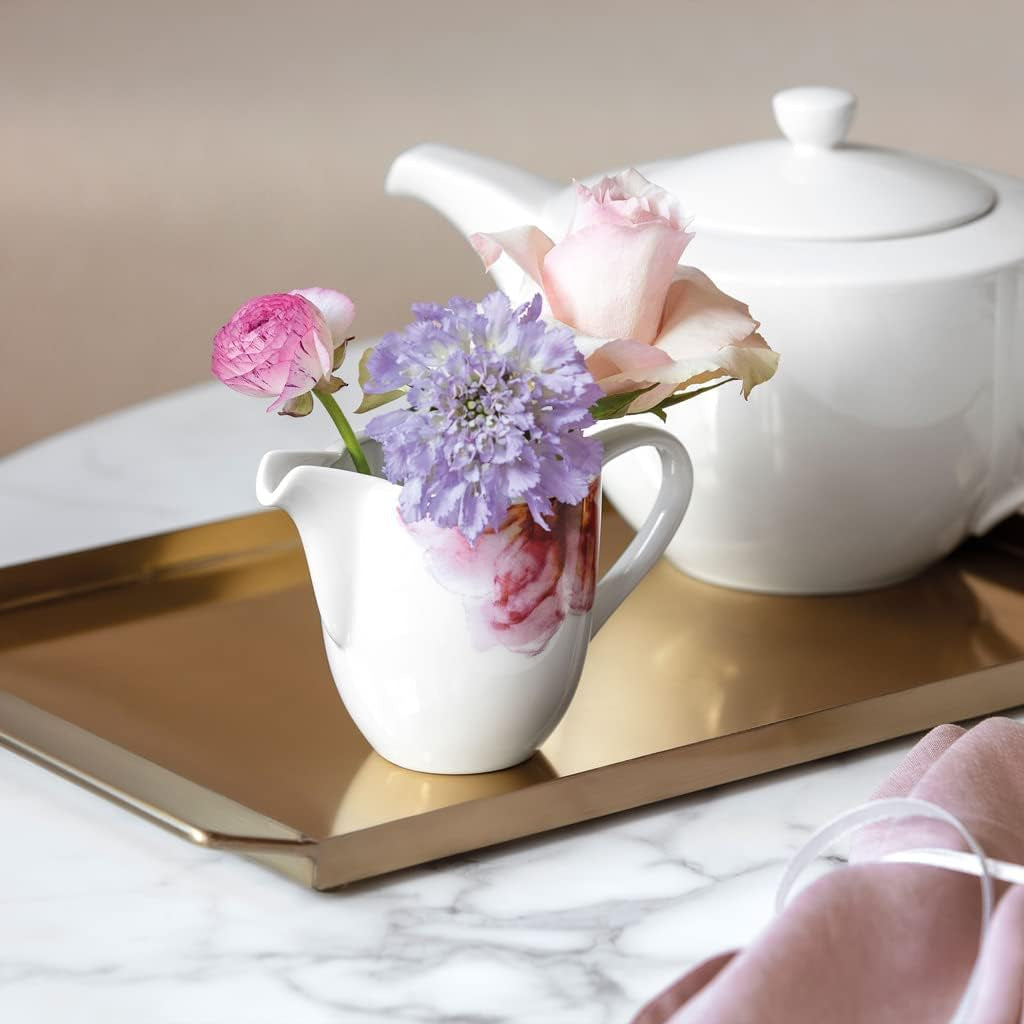 Villeroy & Boch - Kubek na mleko Rose Garden, 280 ml, Premium Porcelain, biały/różowy