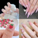 100 sztuk 3D Charms do paznokci Rosa Rot Kirsche Erdbeere Blume Nagel Charms Kamelie Rose Schmetterling Nail Art Charms Flatback Herz Schleife Charms Nägel Zubehör Mond Stern Nagelschmuck Nageldesign Anhänger