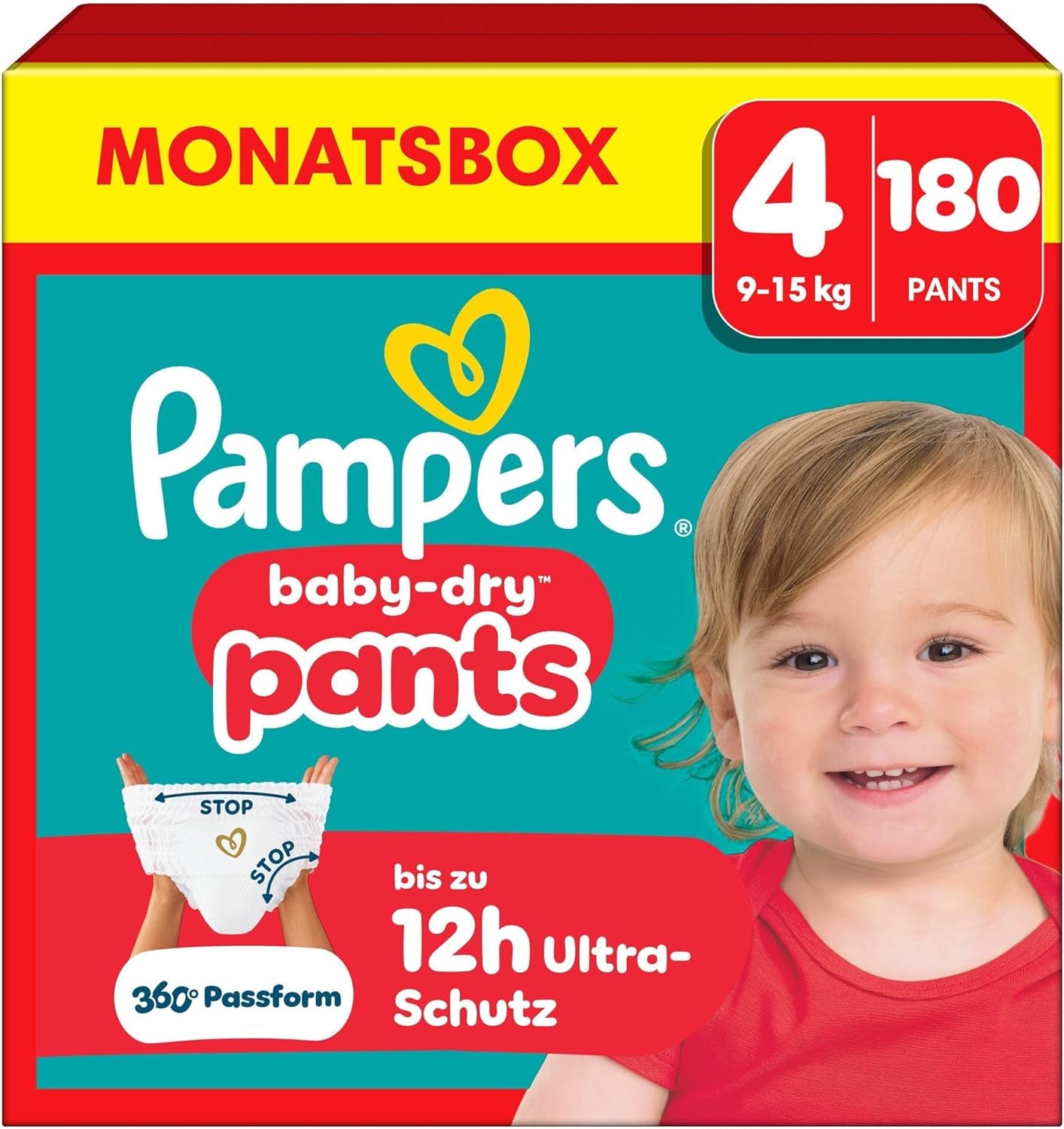 Spodnie Pampers Baby-Dry Größe 5, 160 Stück, 11kg-17kg, 360° auslaufsichere Nadają się na dzień i na noc