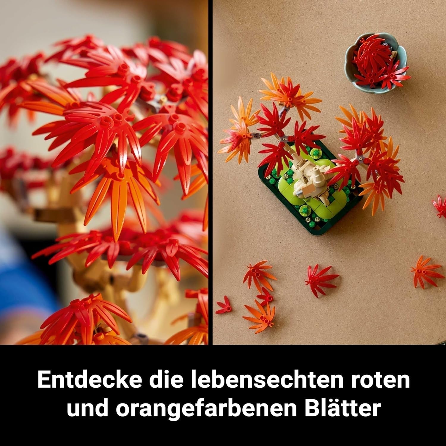LEGO Botanicals Japoński czerwony klon - Drzewo Bonsai - Zestaw sztucznych roślin z czerwonymi i pomarańczowymi liśćmi oraz miską - Wystrój domu - Pomysł na prezent dla dorosłych - 10348 Zestawy do budowania Besuche den LEGO-Store