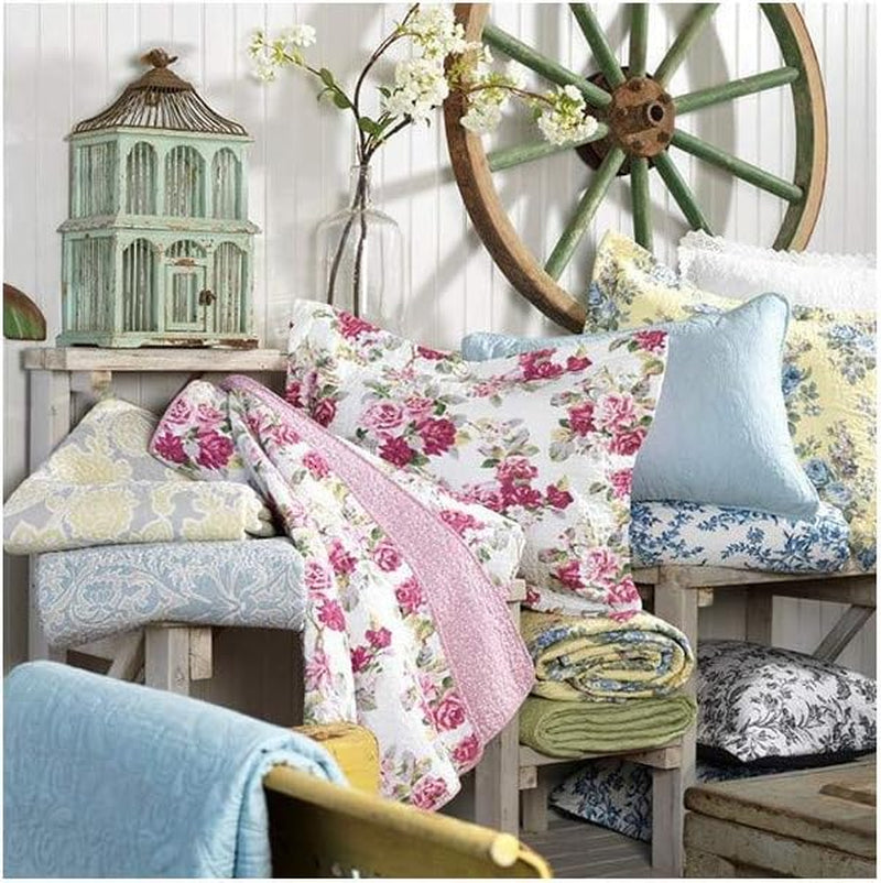 Laura Ashley Home Rüschen Garden Collection kołdra, 100% bawełna, wyjątkowo miękka, na każdą porę roku, dwustronna, elegancka, podwójne łóżko, kremowy kolor (197783) Kołdry i kołdry Naty Shop