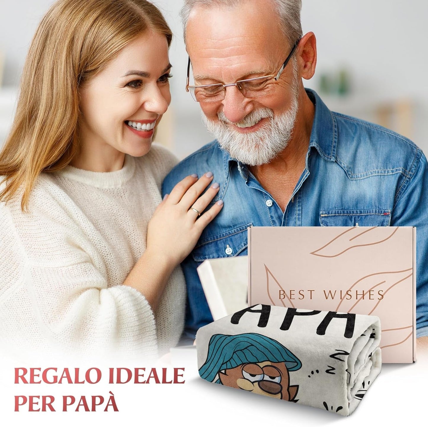 Musaecoin prezent dla taty, prezent urodzinowy dla taty, pomysły na prezent dla taty, prezenty dla taty, koc flanelowy 50-60 cali, prezent na Boże Narodzenie dla taty, prezent na dzień ojca Łóżka i koce musaecoin