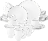 Seltmann Weiden - Lido Black Line - 36-częściowy zestaw zastawy stołowej - porcelana (w tym 6 kubków do kawy)