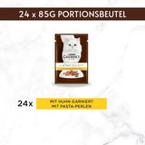 Gourmet Mokra karma dla kotów a la carte z kurczakiem, szpinakiem i makaronowymi perełkami, opakowanie 26 szt. (26 x 85 g)