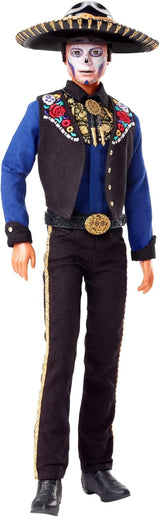 Ken Barbie 2022 lalka Día De Muertos z koszulą, kamizelką i sombrero, farba do twarzy Calavera, prezent dla kolekcjonerów