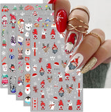 JMEOWIO Nagelsticker Weihnachten 10 Blatt Nail Art Naklejka Selbstklebend Nagelaufkleber Schneeflocke Winter Urlaub Süß Dekoration Nageldesign Zubehör
