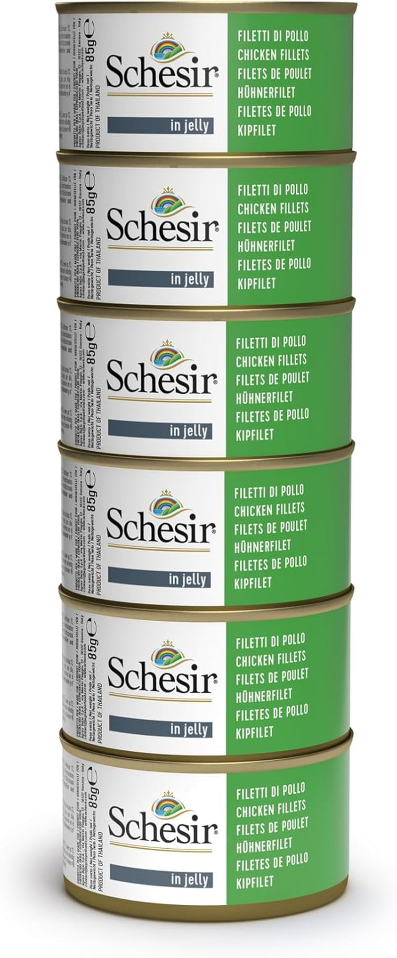 Mokra karma dla dorosłych kotów, filety z kurczaka w filetach i 100% naturalnej galaretce, opak. 6 pudełek x 85g