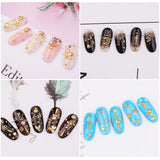 4 pudełka Nagel Art Strass, 3D Nagel Art Dekoracje, Mix Größe Nagel Perlen Glitter Strass Gold Metall Hohlniet Nagelkunst Stern Mond Sonne Nagel Zubehör Für DIY Nageldesign