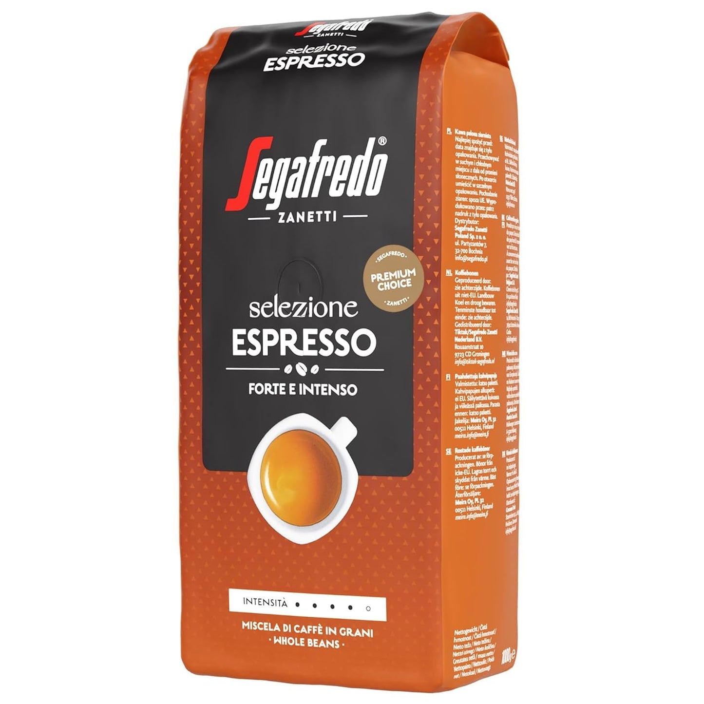 Segafredo Zanetti Selezione Espresso - Całe ziarna (opakowanie 1 kg) - Nadaje się do wszystkich włoskich specjałów kawowych - Prażenie od średniego do ciemnego, mocny i intensywny smak