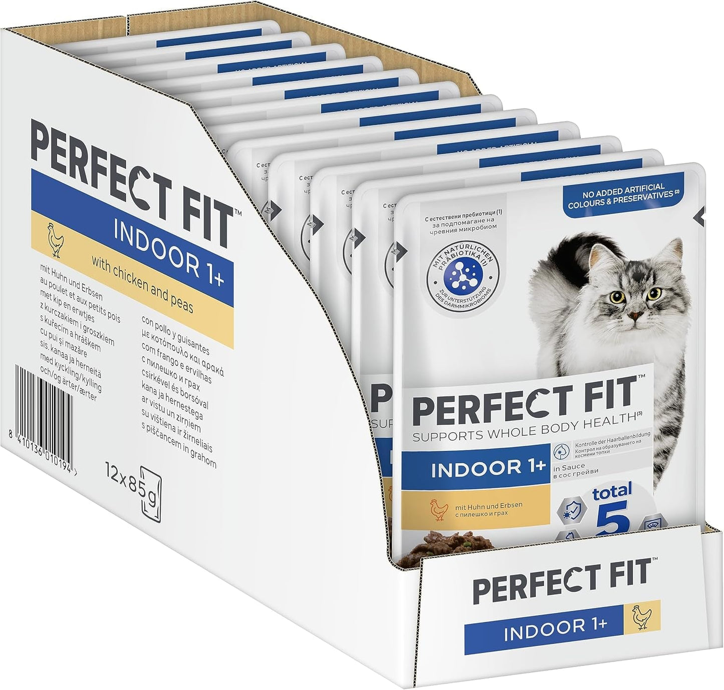 Woreczki PERFECT FIT™ dla kotów, domowe, z kurczakiem, 12 x 85 g