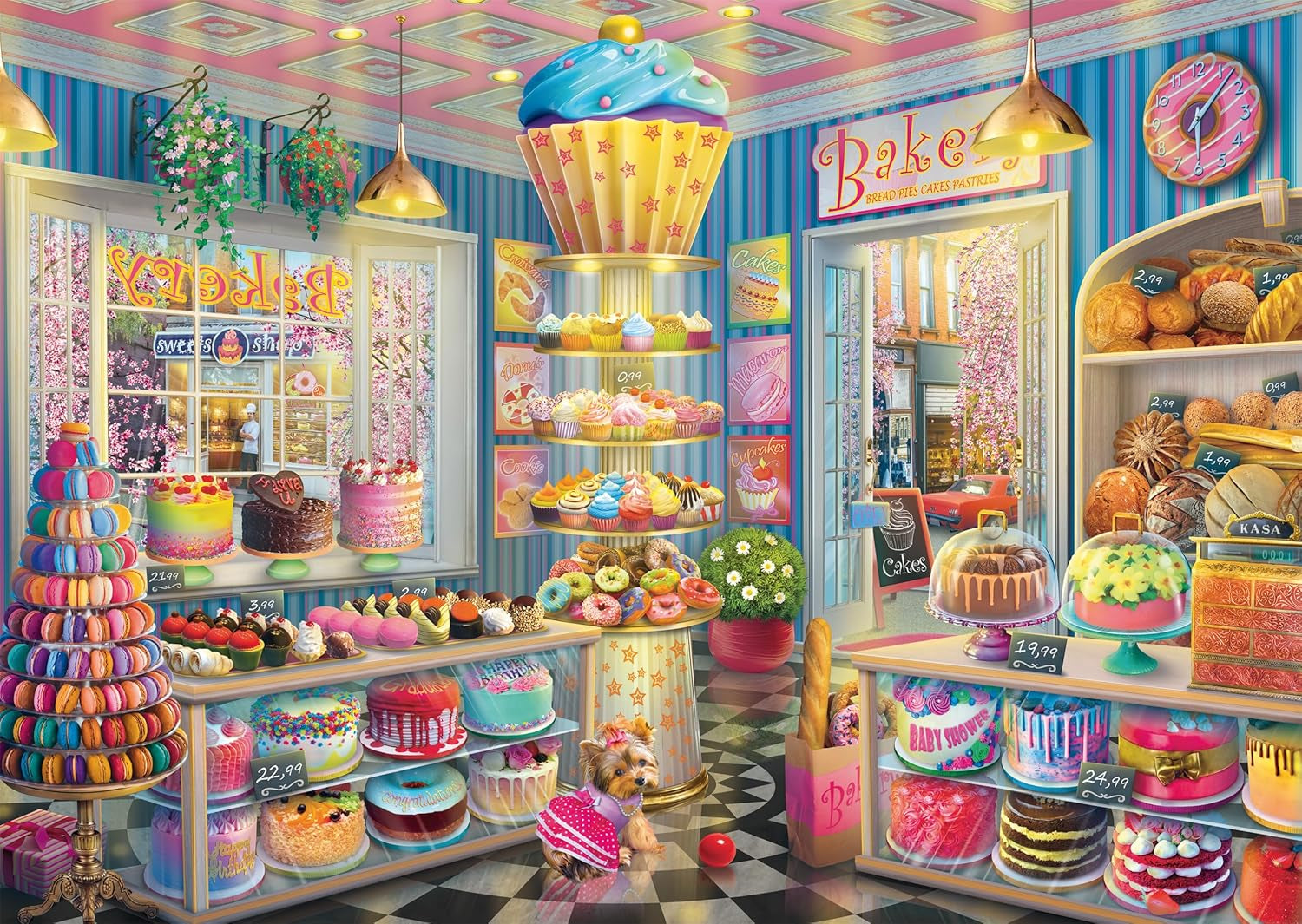 Schmidt Spiele 59785 Kolorowa piekarnia, układanka 1000 elementów Puzzle Naty Shop