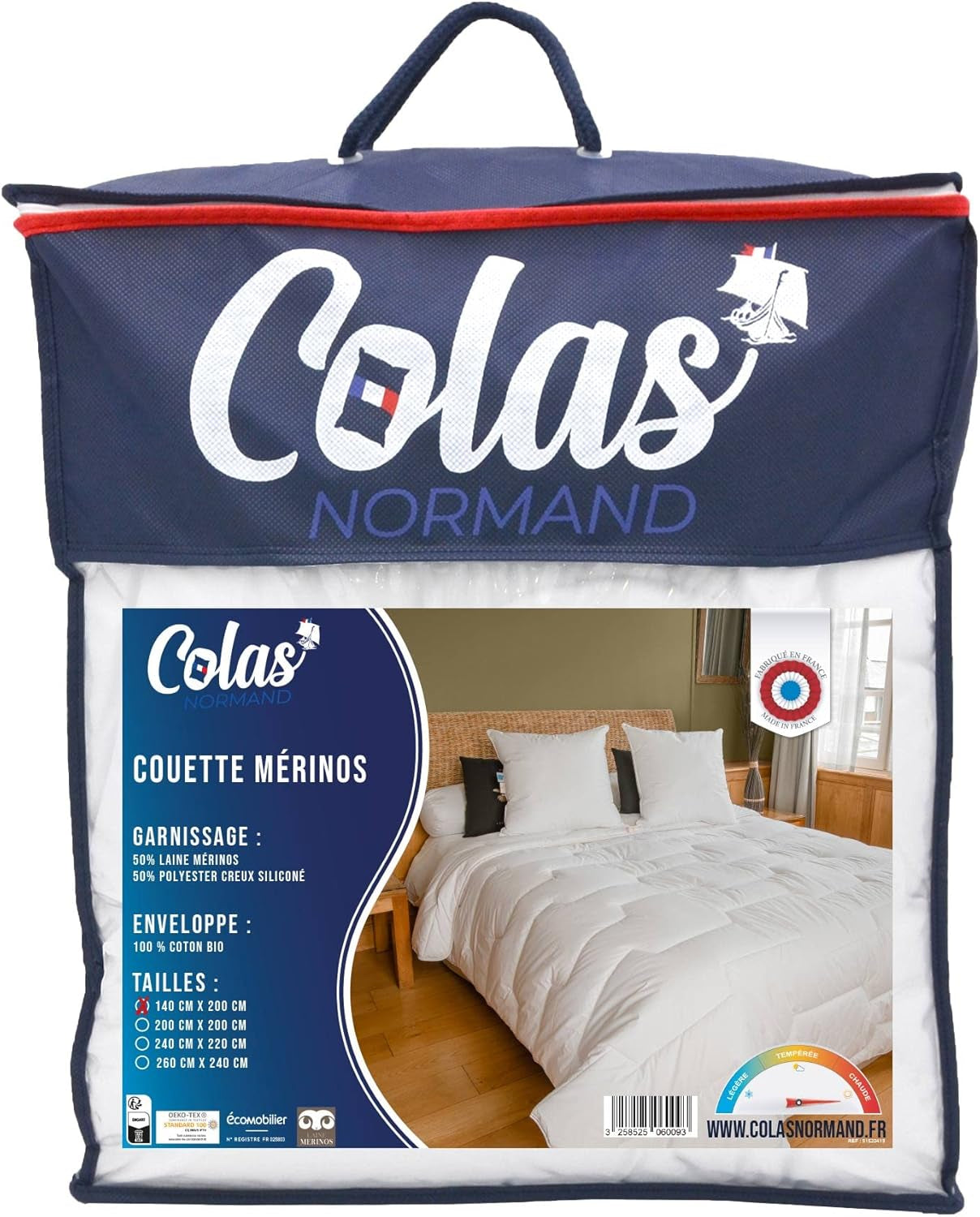 Kołdra 140 X 200 Cm | Bawełna organiczna i wełna merynosów | Ciepły Można prać w pralce w 30°C Kołdry i kołdry Naty Shop Tytuł domyślny