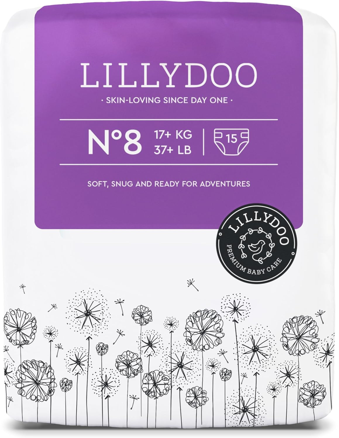 LILLYDOO Pieluszki dziecięce Przyjazne dla skóry - rozmiar 3 (6-10 kg), 29 sztuk, niezawodna ochrona przed wyciekami, miękkie, bezzapachowe i bez balsamu dla skóry wrażliwej, testowane dermatologicznie