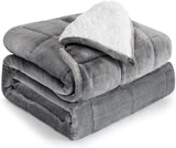 Bawełniany koc obciążany 6,8 kg Queen Size Flanelowy kudłaty koc obciążany Sherpa dla dorosłych Wygodne koce obciążane zapewniające spokój i relaks Ciężkie kołdry 152,4 x 203,2 Naty Shop Kołdry i kołdry Biały/szary 60 X 80 15 Lb