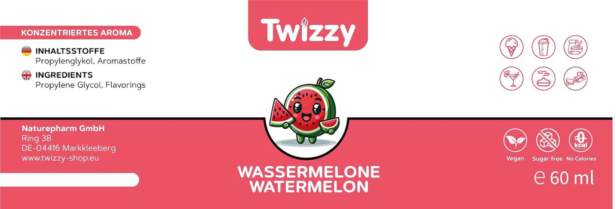 Twizzy Arbuz, Aromaty spożywcze - 60 ml - Intensywny aromat Arome Naty Shop