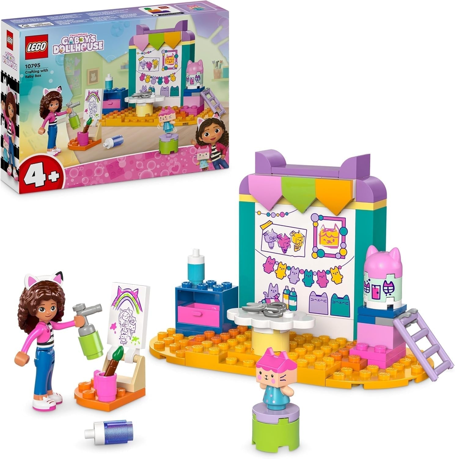 LEGO 4+ Domek dla lalek Gabby – zabawa rękodzielnicza z pudełkiem dla dzieci, zestaw do odgrywania ról, zestaw do kreatywnego rękodzieła dla dziewcząt i chłopców w wieku 4 lat, model domku dla lalek 10795 Zestawy do budowania Besuche den LEGO-Store Default Title