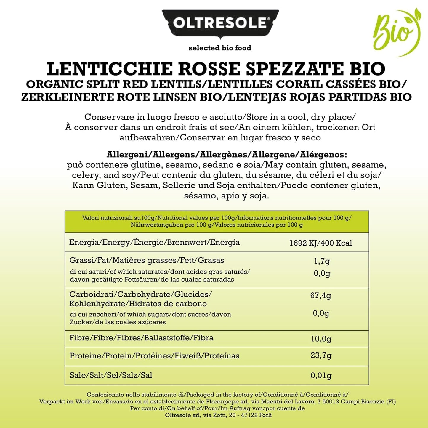 Organiczna krakowana czerwona soczewica 5kg Organiczne łuskane i krakingowe rośliny strączkowe Nie wymaga moczenia Źródło białka i błonnika Pakiet ekonomiczny