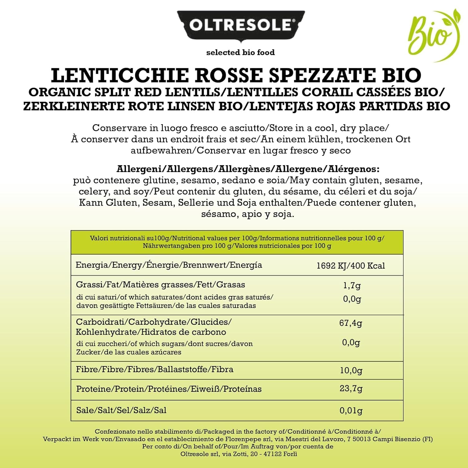 Organiczna krakowana czerwona soczewica 5kg Organiczne łuskane i krakingowe rośliny strączkowe Nie wymaga moczenia Źródło białka i błonnika Pakiet ekonomiczny