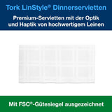 Tork Linstyle białe serwetki stołowe, złożone w 1/4, 19,5 × 19,5 cm, 14 serwetek o średnicy 50, 509410