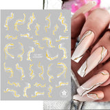9 Blatt Nagelsticker Französische Spitzenmarmor Nagelaufkleber Selbstklebend Weißes Złota naklejka artystyczna do paznokci Dekoration Nageldesign Zubehör