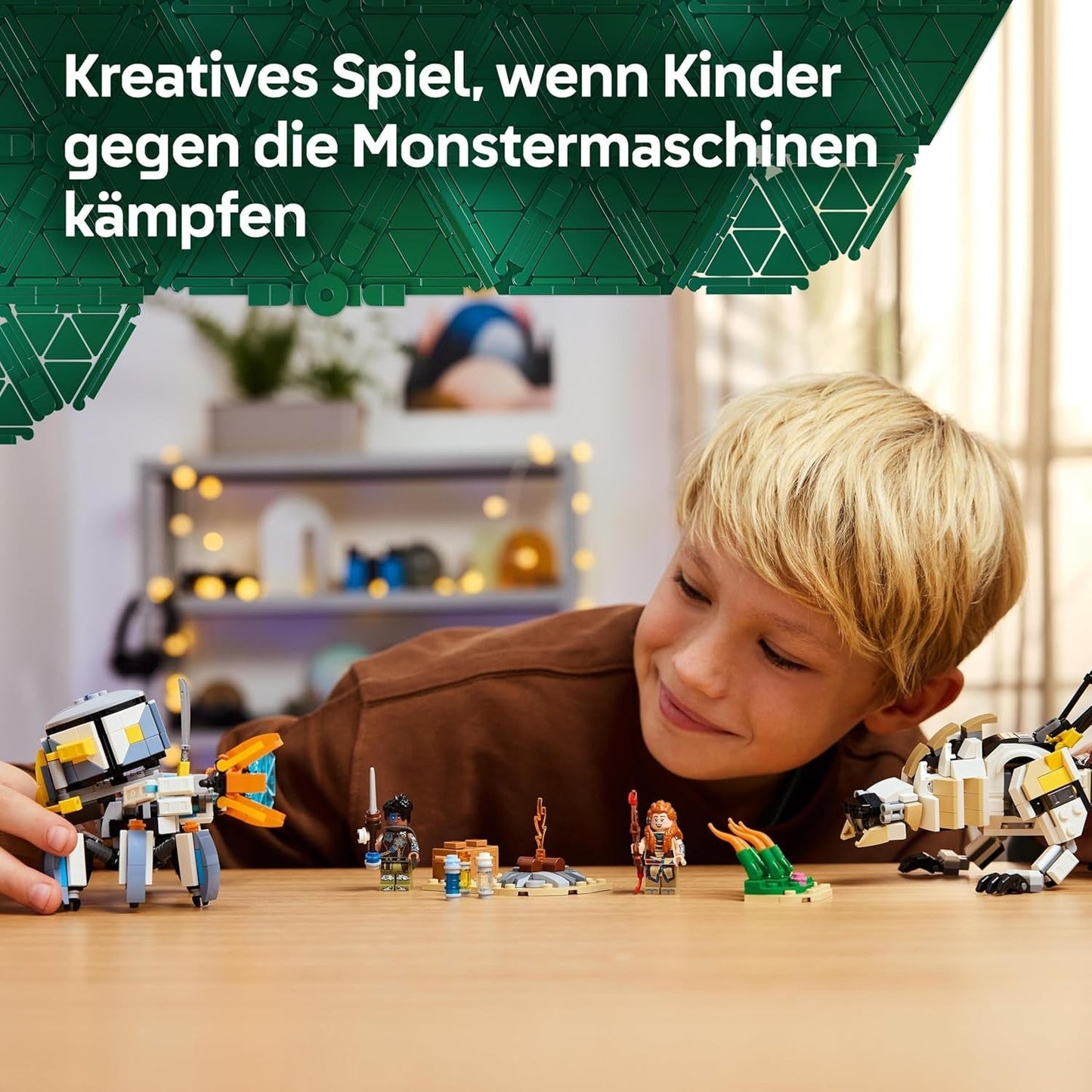 LEGO Horizon Adventures Aloy i Varl Vs. Walker w zbroi i Sawtooth, zabawka-samochód-potwor i minifigurki, zestaw kolekcjonerski dla fanów gier wideo, chłopców i dziewcząt powyżej 9 lat 77037 Zestawy do budowania Besuche den LEGO-Store
