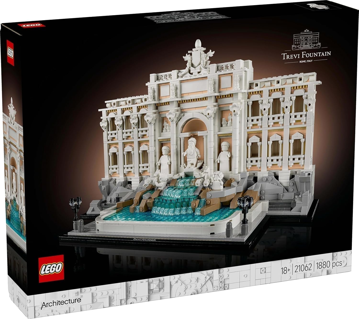 LEGO Architecture Fontanna di Trevi — model zabytku Rzymu z rzeźbami minifigurek — element kolekcji do biura i salonu — prezent dla dorosłych i miłośników architektury 21062 Zestawy do budowania Besuche den LEGO-Store