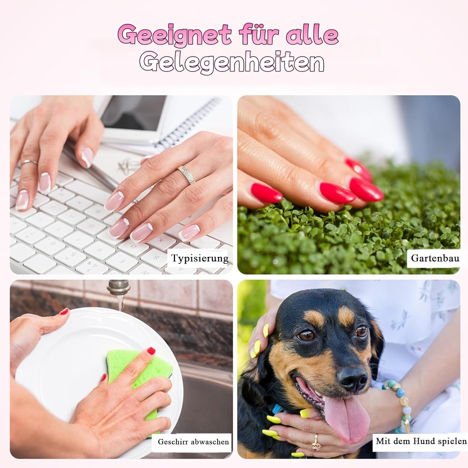 30 sztuk francuskie sztuczne paznokcie-klej na sztuczne paznokcie-miękkie paznokcie żelowe dla kobiet-akrylowe paznokcie samoprzylepne kwadratowy manicure (francuski różowy)