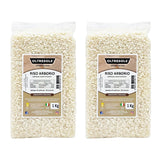 Rzemieślniczy włoski ryż Arborio, ryż gruboziarnisty i skrobiowy, idealny do zup, risotto i sałatek ryżowych, pakowany próżniowo w 2 worki 1kg