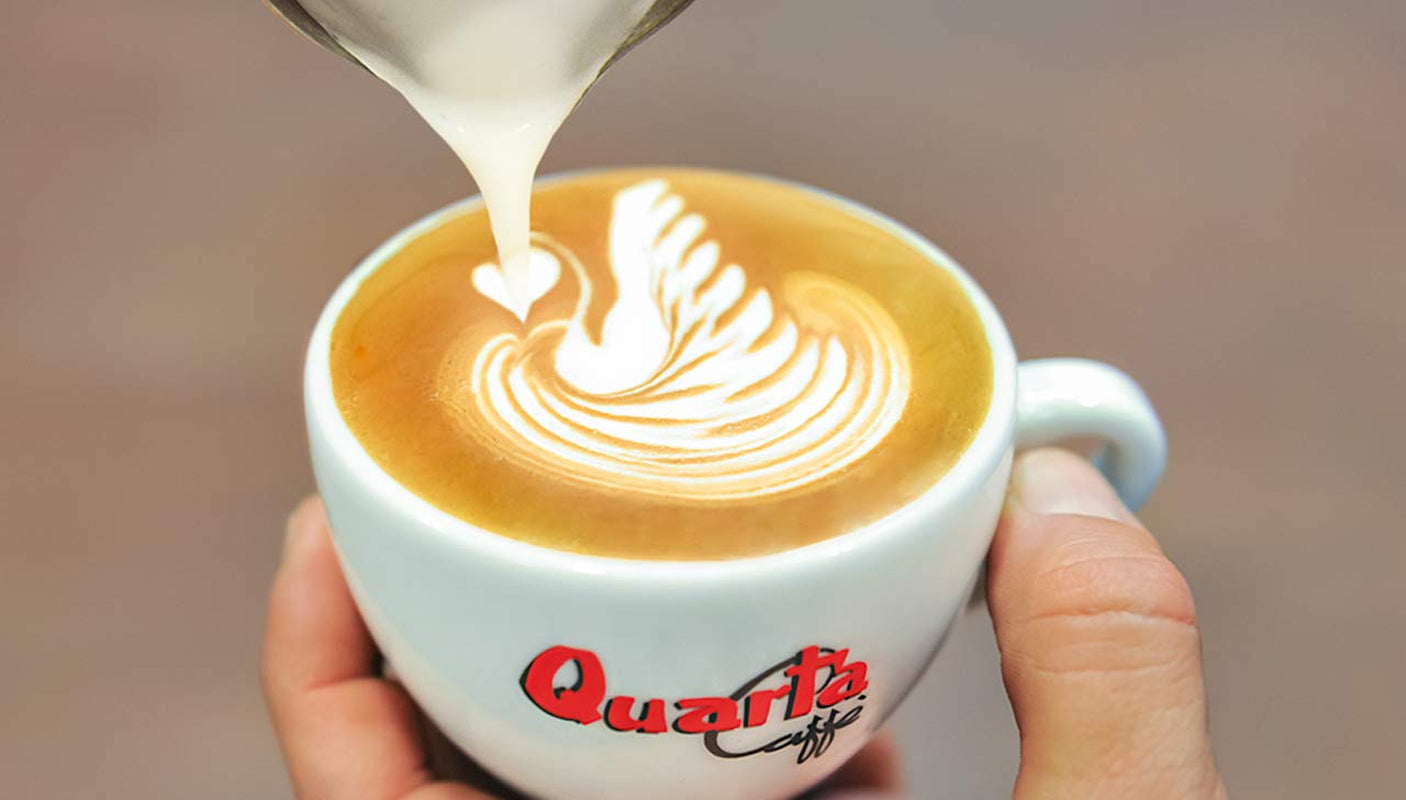 Ziarna Quarta Caffè Sorte Rossa - Arabica i mocna kawa, 250g, mocny i energetyczny aromat - 1 opakowanie 250g. Wyprodukowano w Apulii, Salento