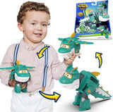 Super Wings 5" Transformujące postacie Zestaw 2 sztuk Transformujący doładowany Jett + Tino Zabawka z transformatorem dla chłopców i dziewcząt w wieku od 3 lat Czerwone figurki Naty Shop Tino