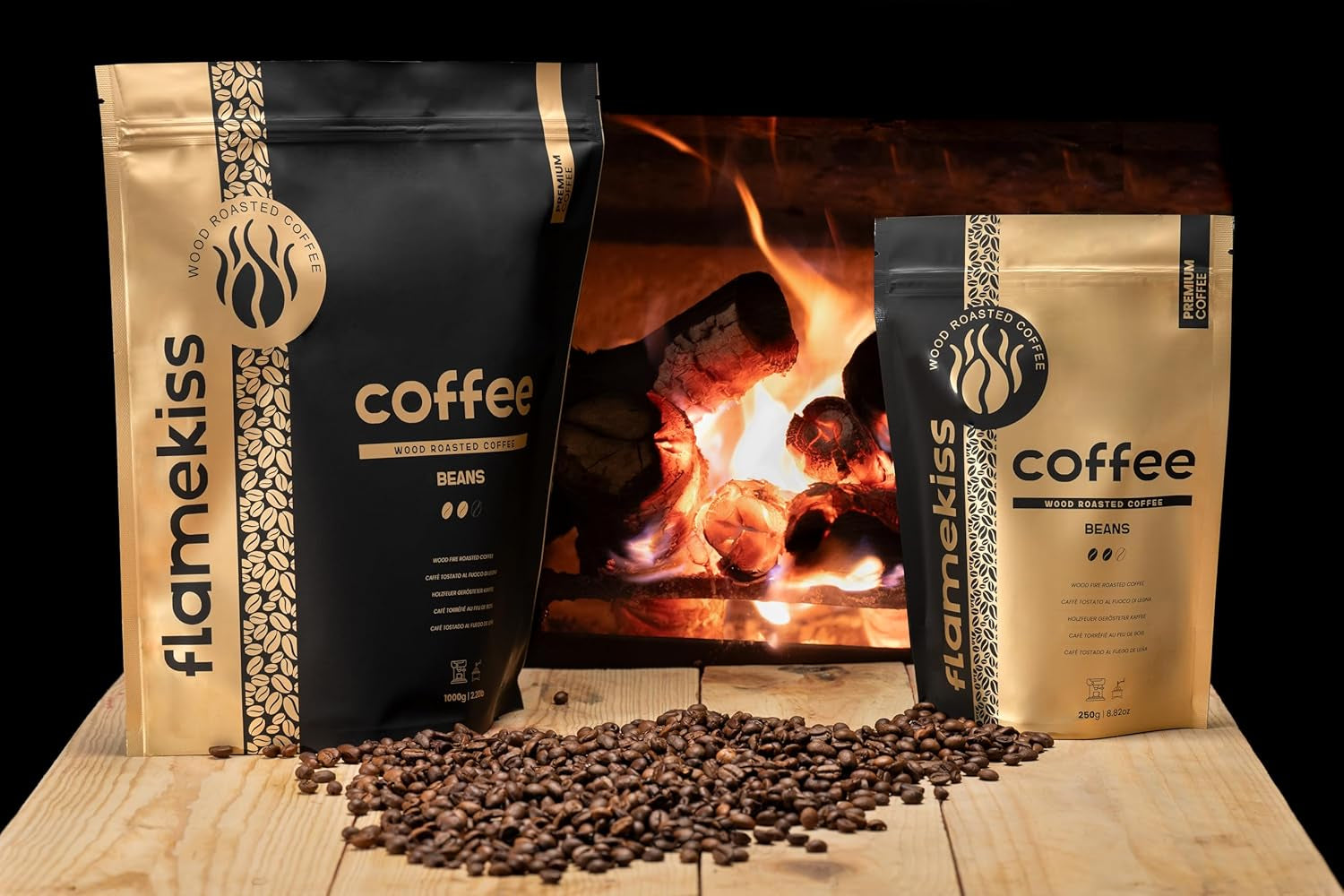 Kawa ziarnista 250g – Wysokiej jakości ziarna espresso Arabica i Robusta, ręcznie wypalane w drewnie, dla pełnego i aromatycznego smaku ziaren kawy