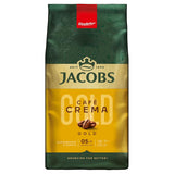 Jacobs Café Crema Gold Kaffeebohnen 1 kg – Vollmundig, Aromatisch, Fruchtige Notes, Arabica i Robusta Bohnen, Intensität 5/10, Idealny do Café Crema Naty Shop Crema Gold 1 Kg