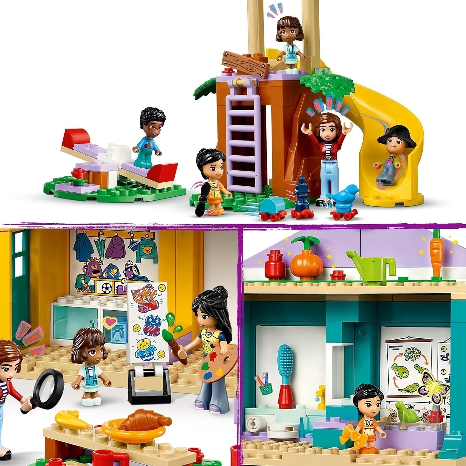 LEGO Friends Zestaw dla przedszkolaków w Heartlake City dla dziewcząt i chłopców 4-letnie kreatywne odgrywanie ról z 2 figurkami i 4 mikrofigurkami Zabawka wspomagająca rozwój społeczny 42636 Zestawy do budowania Besuche den LEGO-Store