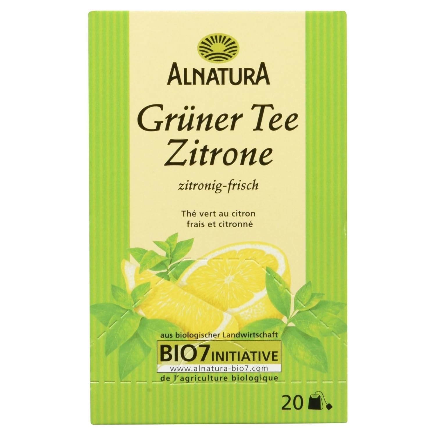 Ekologiczna herbata zielona z cytryną, 20 torebek, 40 g