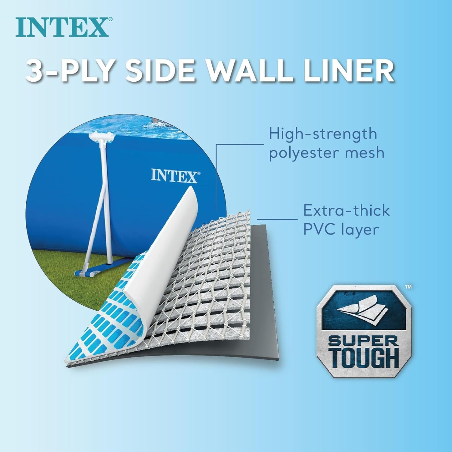 Intex 28271NP - Prostokątny basen naziemny ze ramą, 2282 L, stal i PCV, niebieski, 260x160x65 cm
