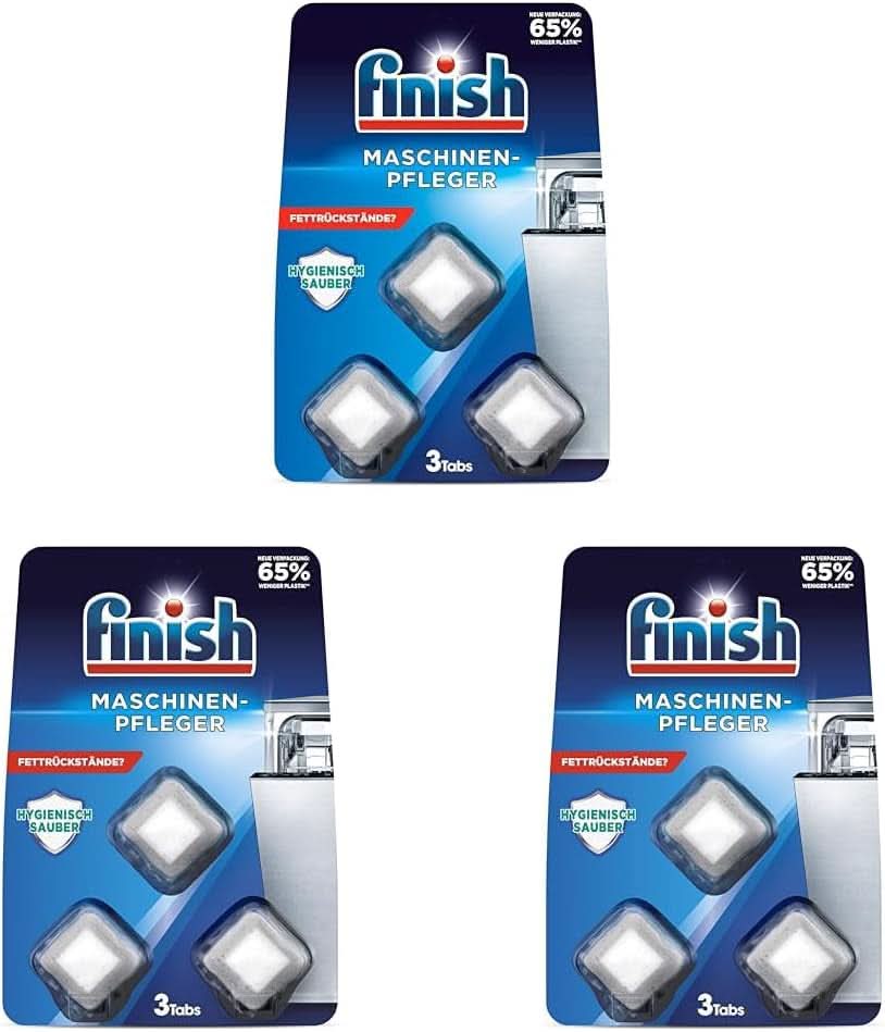 Tabletki Finish do czyszczenia maszyn - Tabletki do zmywarki przeciw brudowi i tłuszczowi wewnątrz zmywarki 3 tabletki Naty Shop 3 zestawy 3 tabletek