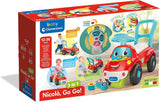 Clementoni - 17747 - Nicolò Go Go 3 w 1 - Autko, elektroniczny głośnik do nauki, pierwsze kroki, światła i dźwięki, gra dla 1-latków - Made in Italy Bebe Toys Naty Shop