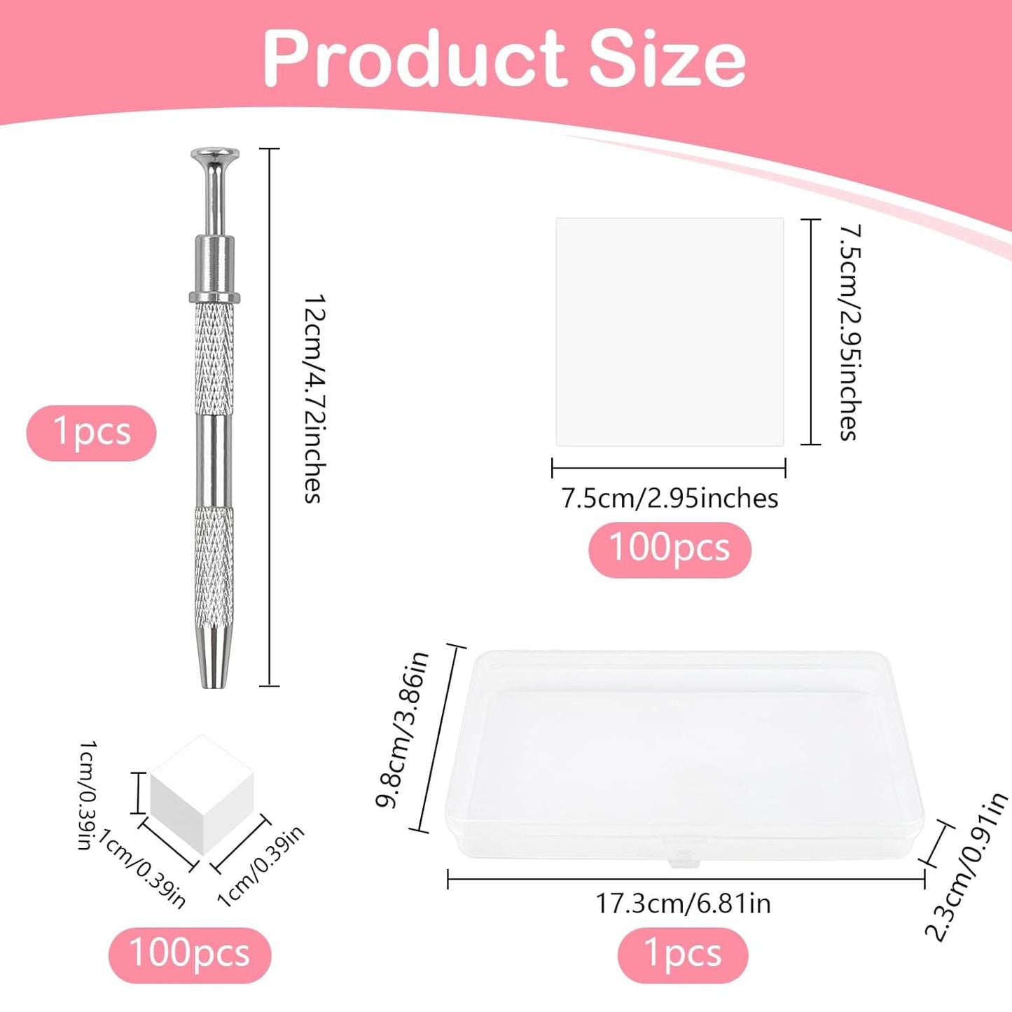 100 sztuk Latexfrei Nailart Schwämme, Ombre Nagelschwammpinsel, Nagelschwamm Mit Metallgreifer 100 Blatt Nailart-Mischpapier Austellungsbox, Maniküre Schwamm Applikator Für Farbverlauf Nailart